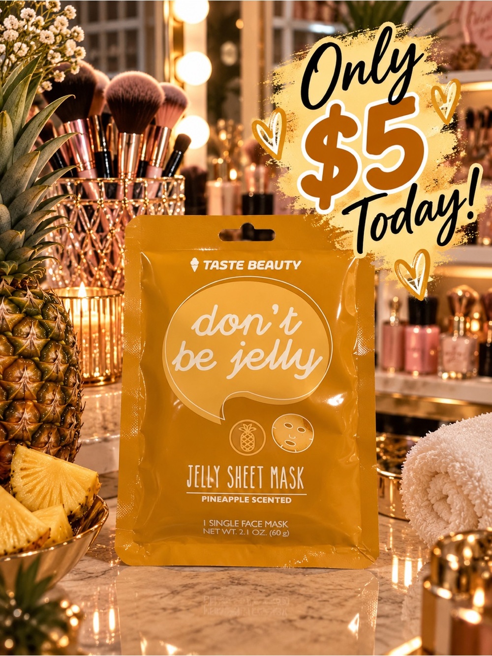 Donโt Be Jelly Pineapple Jelly Sheet Mask โ Yellow
